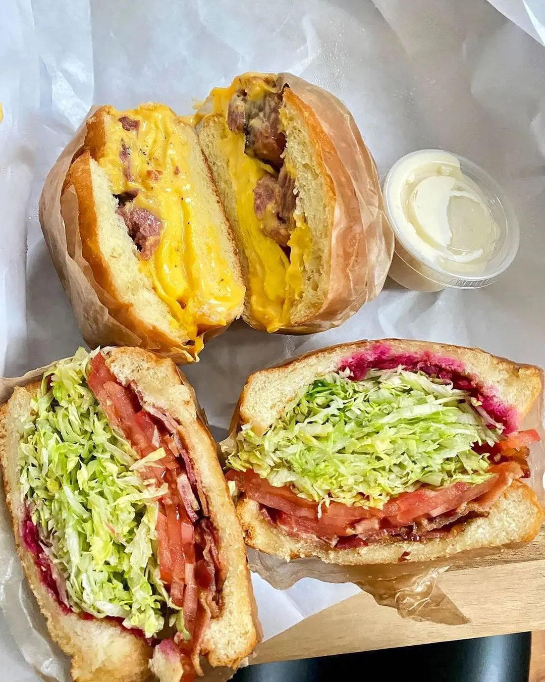 Breakfast sandwiches at Frankel's Delicatessen & Appetizing. (Photo By: sandbiches)