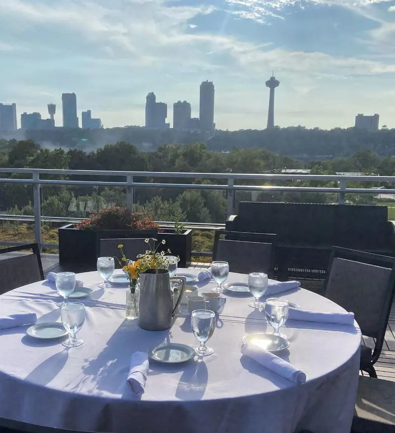 Scenic view from Hyatt Place Niagara Falls' rooftop lounge