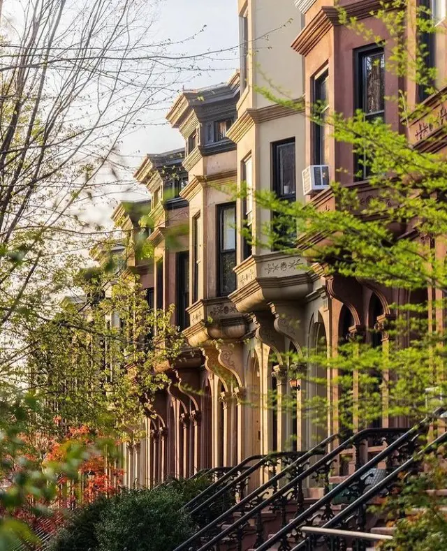 Brownstones buildings at Prospect Park West.