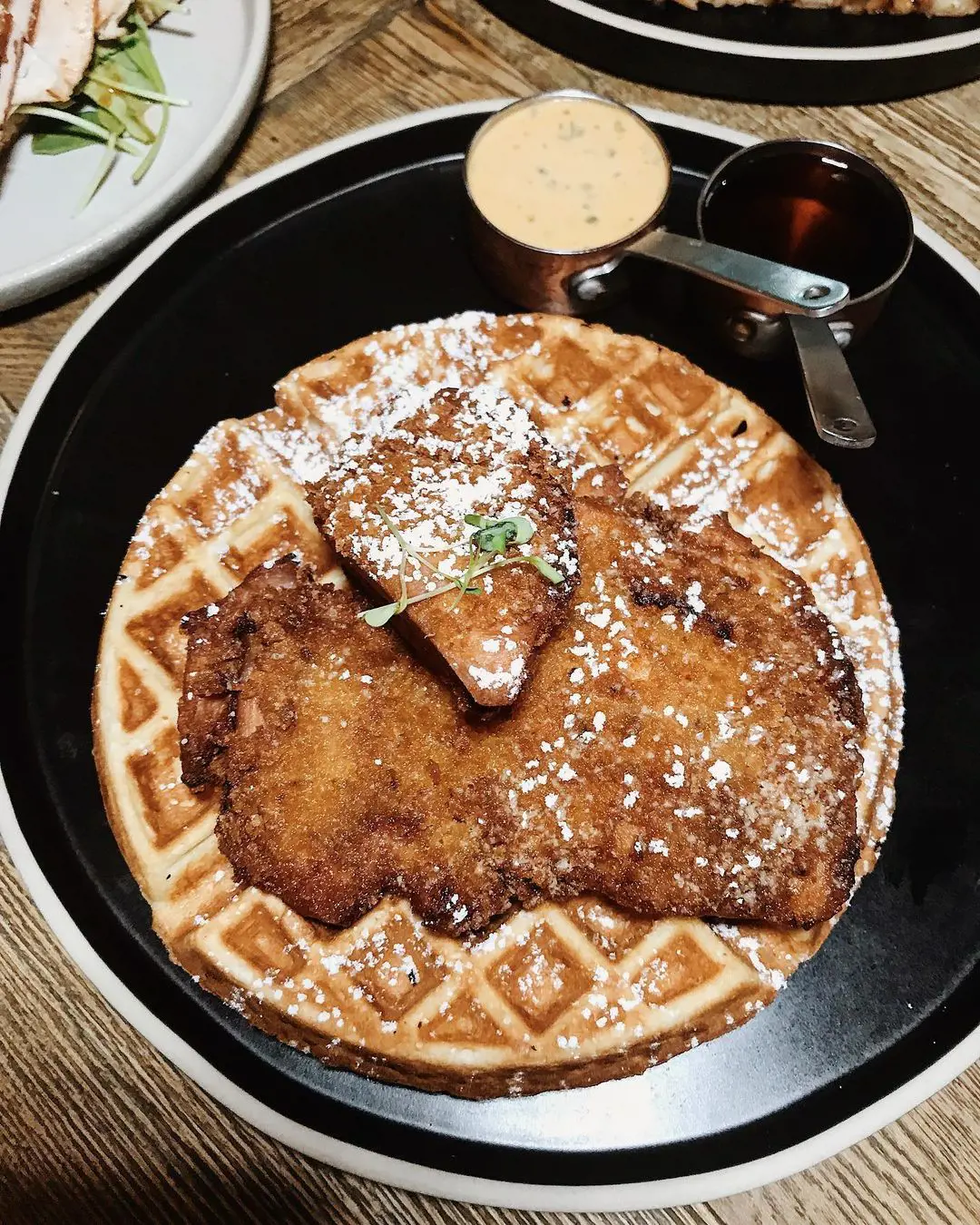 Chicken n Waffles at The Blue Dog.