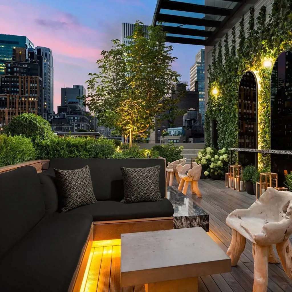 Perfect spot to relish the evening scene of NYC from the Castell